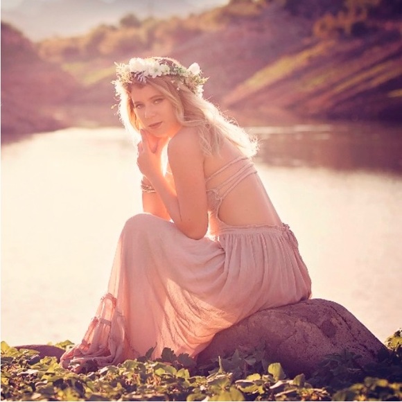 Boho Free Hippie Backless Halter Dress In Dune - Picture 10 of 11